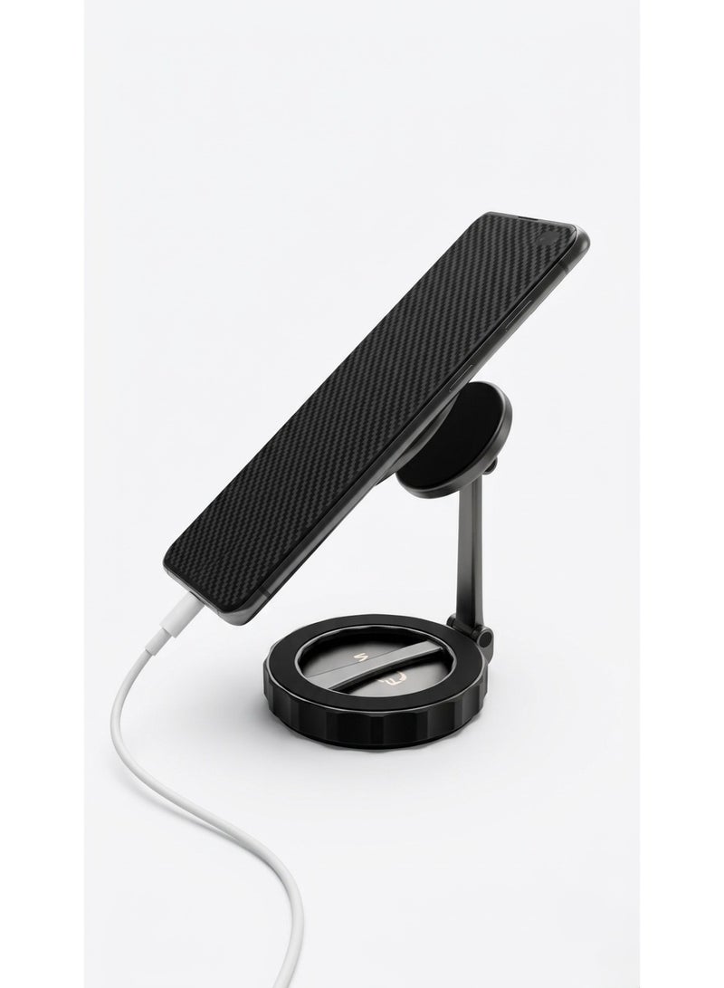 FCOM F-COM F 073 Foldable Magnetic Phone Bracket – MagSafe Compatible 360° Rotating Desktop Stand & Dashboard Mount - Image 2