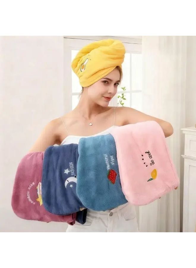 4 Pc Random Color Super Absorbent Quick Dry Hair Towel Cap For Bathing Swimming Gym - Image 3