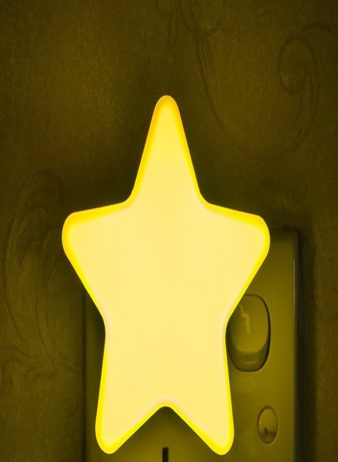مجموعة من 4 مصابيح ليلية LED قابلة للتوصيل بمنفذ USB للأطفال - يتم التحكم في ضوء مستشعر الضوء من الغسق إلى الفجر - مصابيح ليلية LED قابلة للتوصيل بمنفذ USB - مصباح على شكل نجمة خماسية اعتنِ جيدًا بنوم الأطفال - Image 5