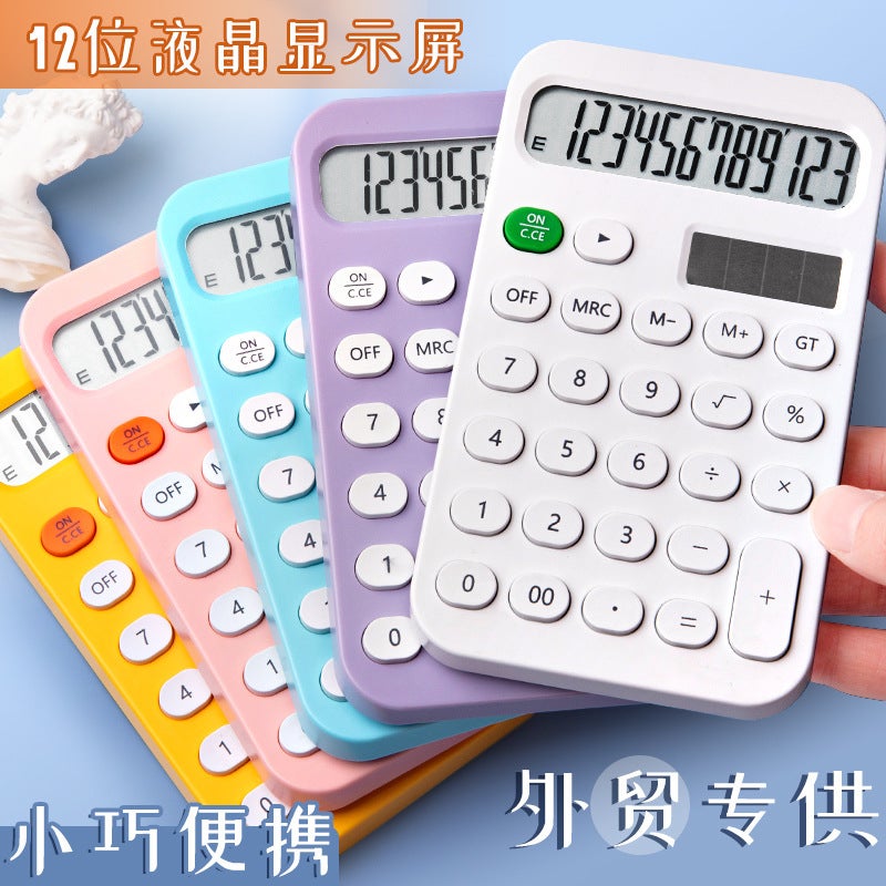 Candy Color Calculator Student Special High Color Value Solar Computer Dual Power Large Display Counting Office Use - Image 2