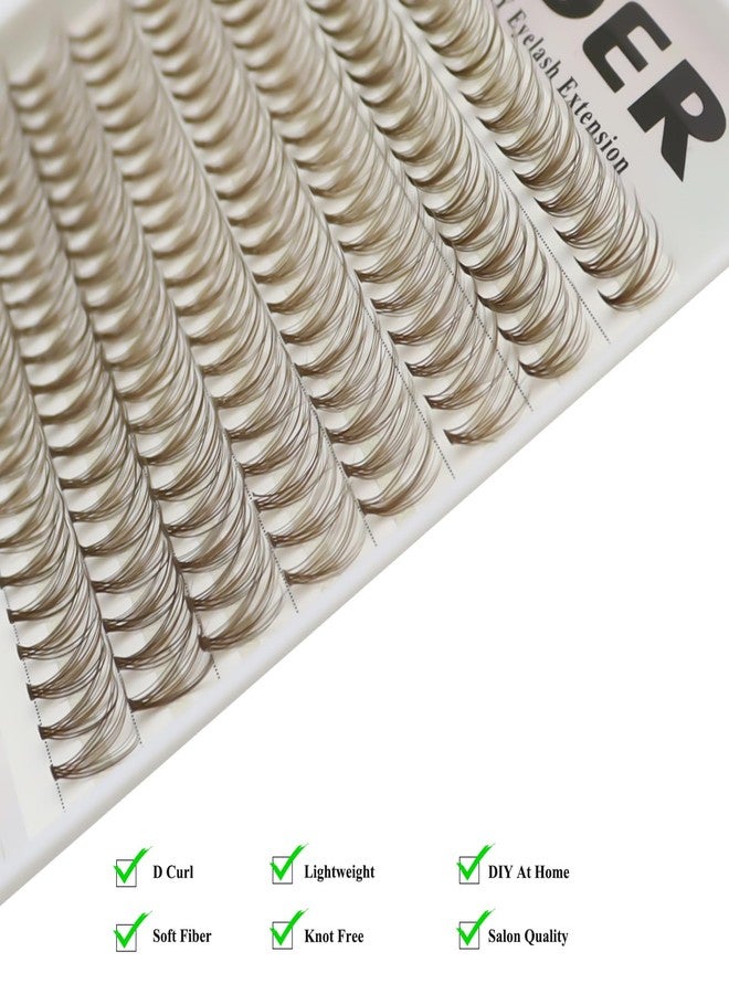 DAODER Brown Lash Clusters Natural Individual Lashes Short Cluster Eyelash Extension C Curl 10-12mm 20D Wispy Brown Cluster Lash Extensions 160pcs (20D-Caramel-D-10-12mm) - Image 4