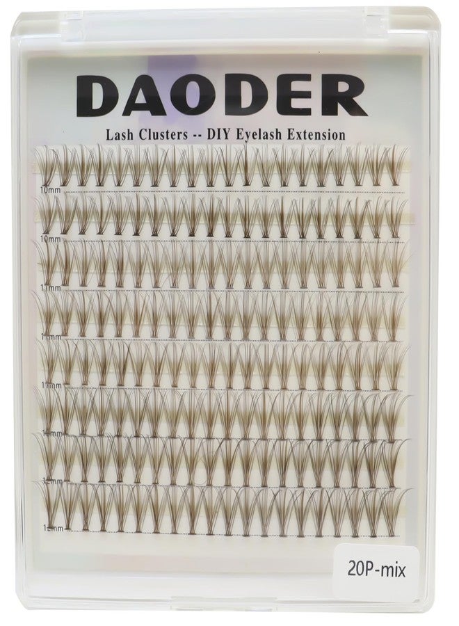 DAODER Brown Lash Clusters Natural Individual Lashes Short Cluster Eyelash Extension C Curl 10-12mm 20D Wispy Brown Cluster Lash Extensions 160pcs (20D-Caramel-D-10-12mm) - Image 1