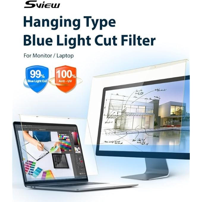 Sview BLUE LIGHT CUT FILTER WITH EYE PROTECTION FOR MONITOR AND LAPTOP (24") SBFHC-24C-A - Image 2