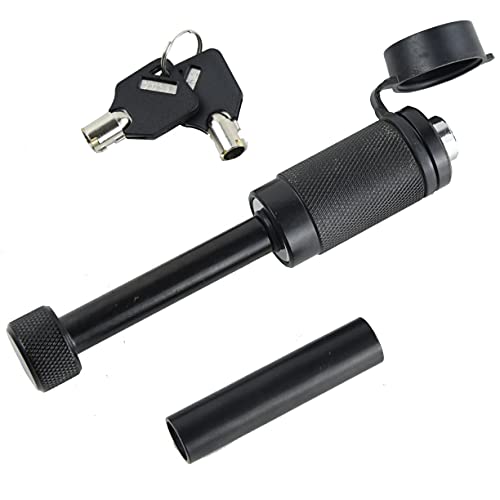 TOPTOW Trailer Hitch Receiver Lock, 1/2-in Pin Diameter with 5/8-in Sleeve Diameter, 2.75-in Usable Length, Black Nickel Locking Pin - Image 1