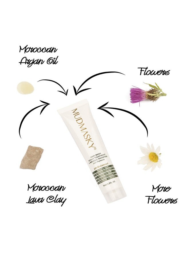 MUDMASKY Hair Mask Scalp Treatment & Miracle Shampoo 3in1 75ml / 2.5FL. OZ. - Image 2