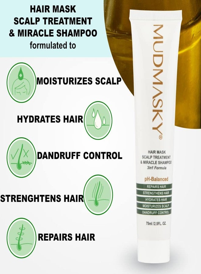 MUDMASKY Hair Mask Scalp Treatment & Miracle Shampoo 3in1 75ml / 2.5FL. OZ. - Image 5