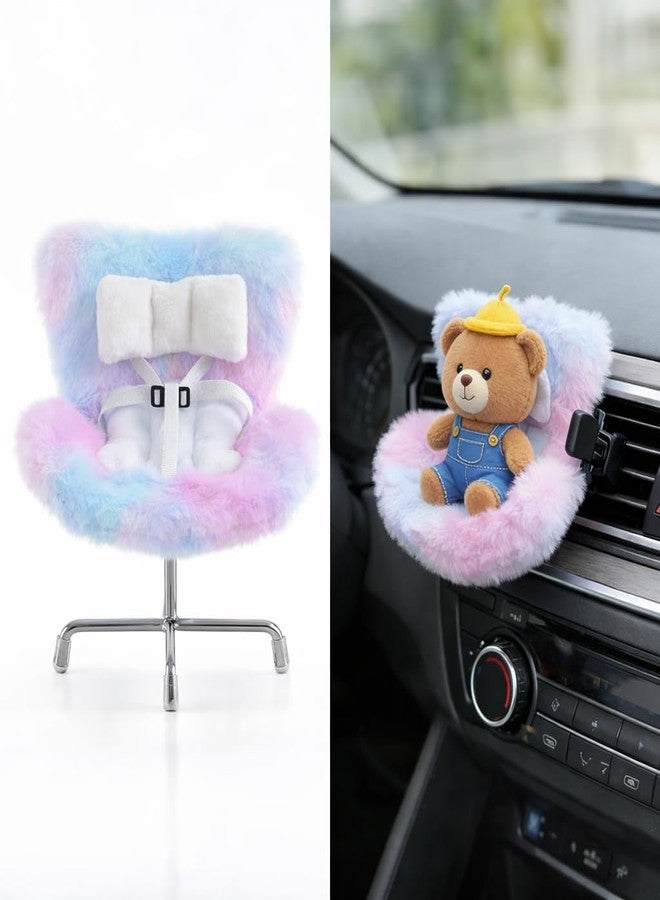 Ezcora Accessories for 10-17cm Dolls, Doll Car Seat with Clip onto Car Air Vent, Includes Seat Leg for Desktop Display (Cotton Candy Sky Ombre) - Image 1
