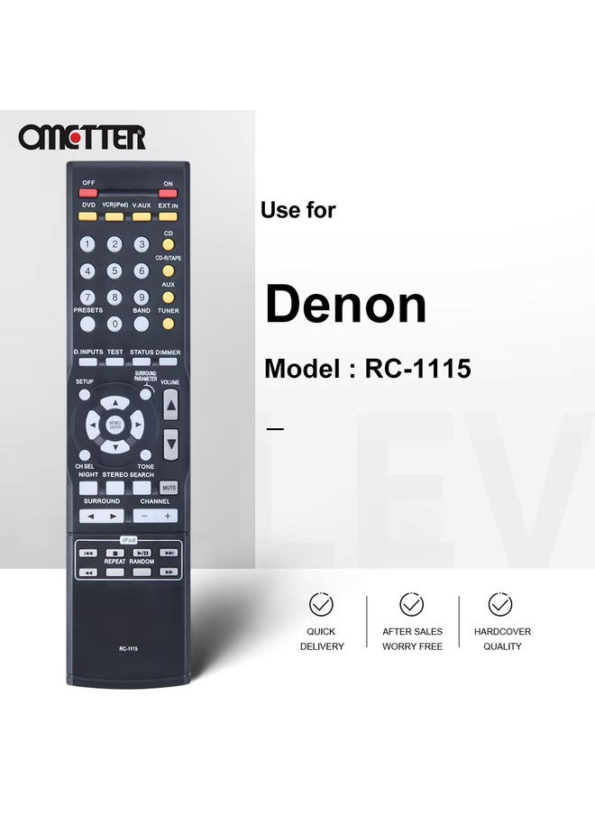 OMETTER - Suitable for Denon Remote Control Function AV Playback RC-1115 AVR930 AVR-390/1312 AVR-1311 AVR-391 DT-390XP AVR-2801 380 4806 - Image 1