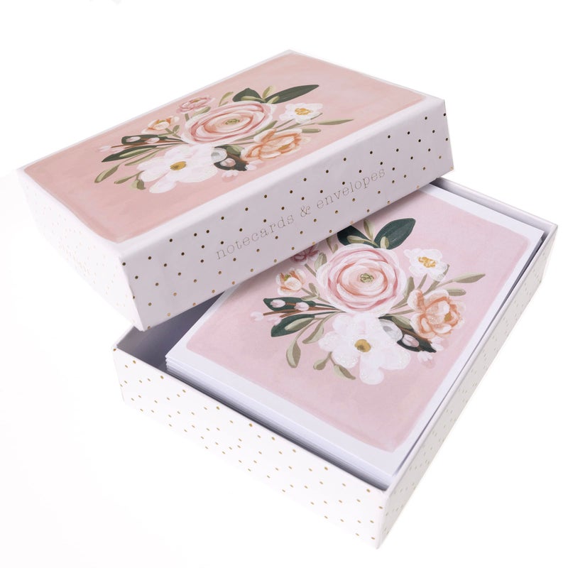 Graphique Floral Assorted Cards | Pack of 20 Blank Cards with Envelopes | All Occasion Greetings | 4 Assorted Designs with Glitter Accents | Boxed Set for Personalized Notes | 4.25" x 6" - Image 3