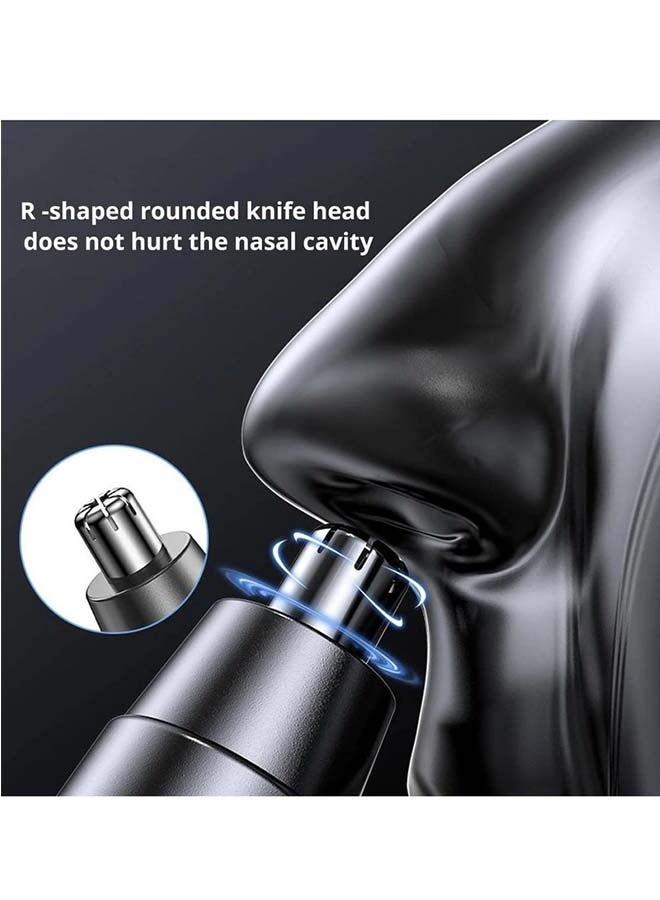 واي دي ماكينة حلاقة شعر الأذن والأنف للرجال والنساء، ماكينة حلاقة احترافية قابلة لإعادة الشحن عبر USB، مزيل شعر الوجه بدون ألم، ماكينة حلاقة شعر الوجه قابلة للغسل (أسود) - Image 4