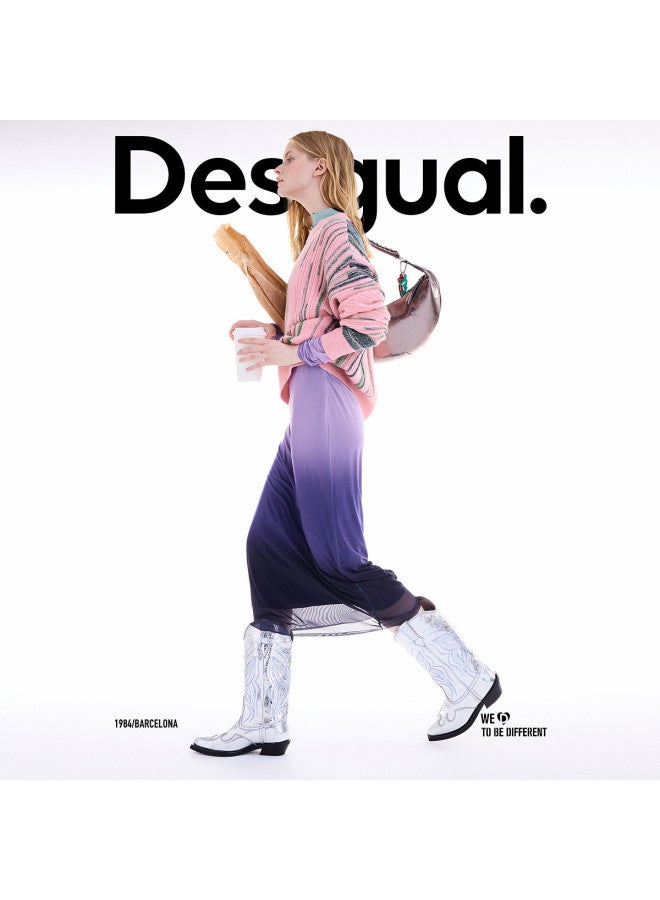 DESIGUAL 25 Fall/winter New Collection Multi-color Printed Stretch High-neck Dress - Image 5