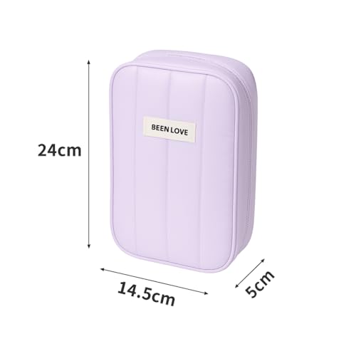 Coslifestore Quilted Travel Wallet Organizer – Waterproof Passport Cover/Passport Holder Pouch with Card Slots & Wrist Strap –Ideal for Travel/Travel Document Organiser for Men & Women (Purple) - Image 2