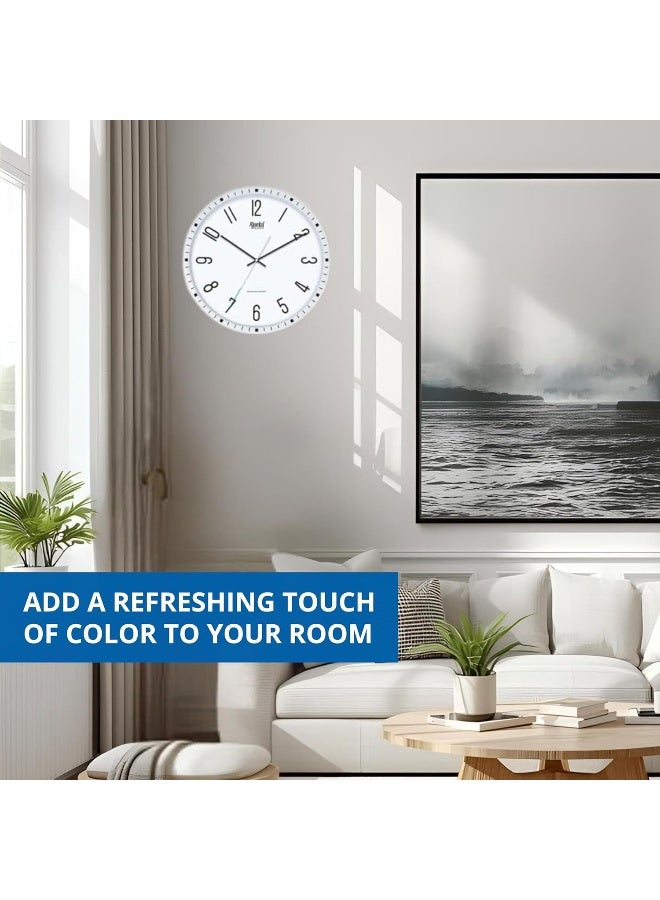 Ajanta 6087 Designer Wall Clock – White | Silent Sweep Movement | Dome Glass | Shimmery Silver Markers | Luxury Home & Office Décor | 1-Year Warranty - Image 3