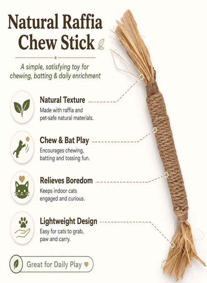 Sisal Wrapped Cat Chew Toy, Natural Raffia Stick for Indoor Cats, Interactive Kitten Teether for Teeth Cleaning, Biting, Exercise, Boredom Relief, Durable Pet Gift, Lightweight Handy Play Accessory - Image 3