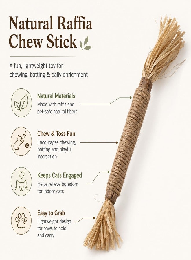 Sisal Wrapped Cat Chew Toy, Natural Raffia Stick for Indoor Cats, Interactive Kitten Teether for Teeth Cleaning, Biting, Exercise, Boredom Relief, Durable Pet Gift, Lightweight Handy Play Accessory - Image 2