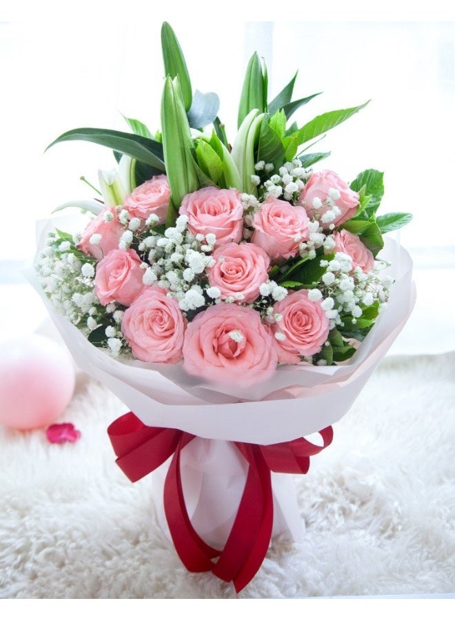 Carmel Flowers Pink Beauty Of Lilly AndAmp; Rose