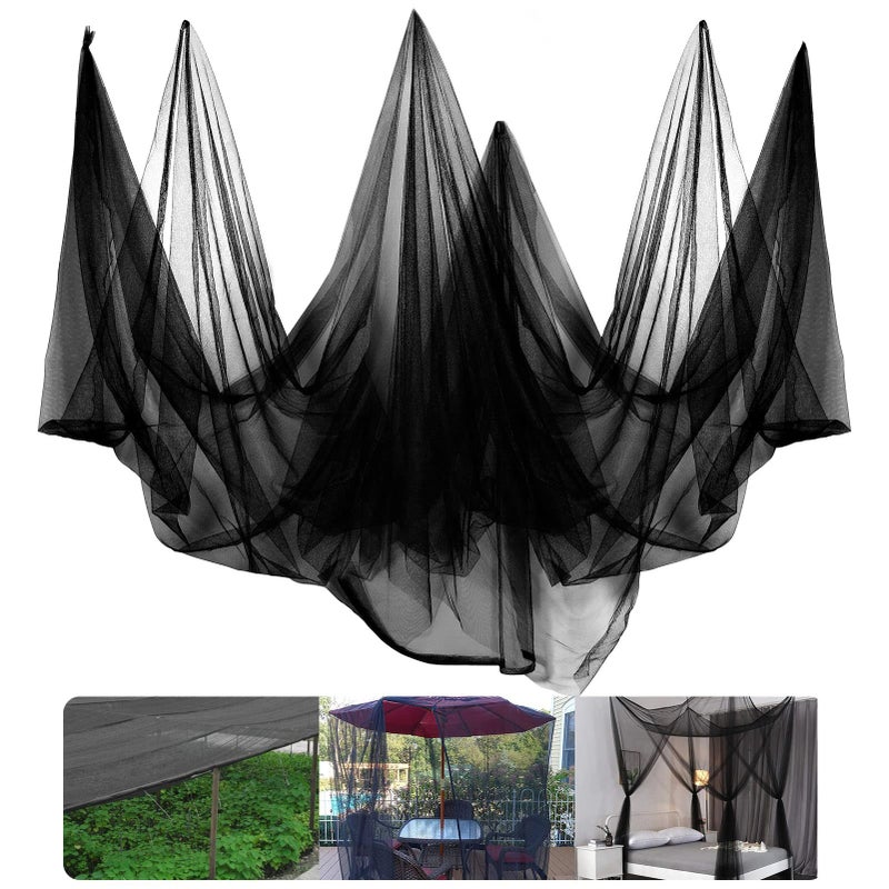 RGQSUN 39x10Ft Mosquito Netting Garden Mesh Netting,Fly Bird Net Barrier Hunting Blind Plant Protecting Net, 3x12m Black - Image 1
