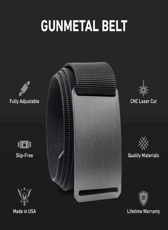 GRIP6 Gunmetal Nylon Belt – Heavy-Duty Tactical Belt for Men & Women – Adjustable Design with Aluminum Buckle – Men's Accessories for Golf, EDC, and Casual Wear – Made in the USA – Large (36-38), Jet - Image 2