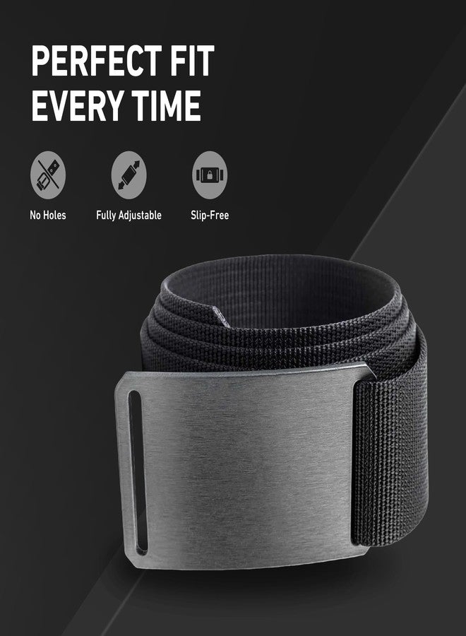 GRIP6 Gunmetal Nylon Belt – Heavy-Duty Tactical Belt for Men & Women – Adjustable Design with Aluminum Buckle – Men's Accessories for Golf, EDC, and Casual Wear – Made in the USA – Large (36-38), Jet - Image 3