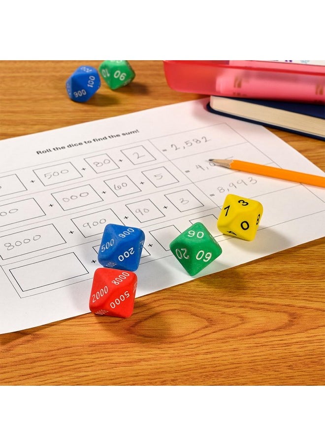 Learning Advantage LEARNING ADVANTAGE Place Value Dice | 10 Sided | Pack of 12 | Place Value Toys for Kids | Early Math Manipulative  - Image 2
