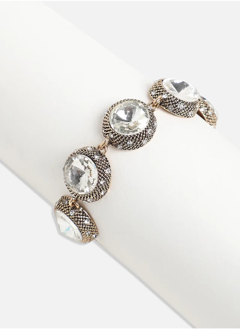 SOHI Textured Crystal Bracelet
