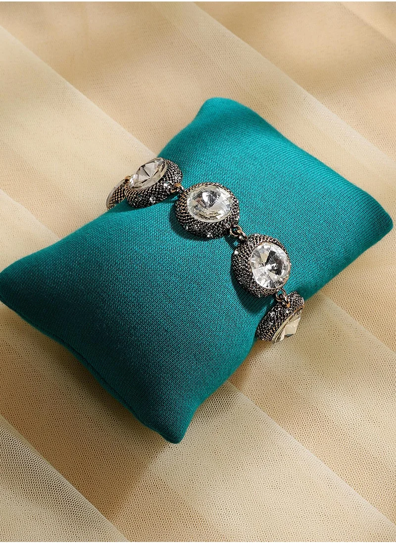 SOHI Textured Crystal Bracelet