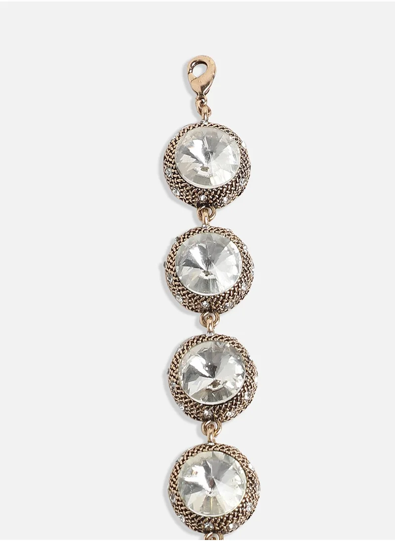 SOHI Textured Crystal Bracelet