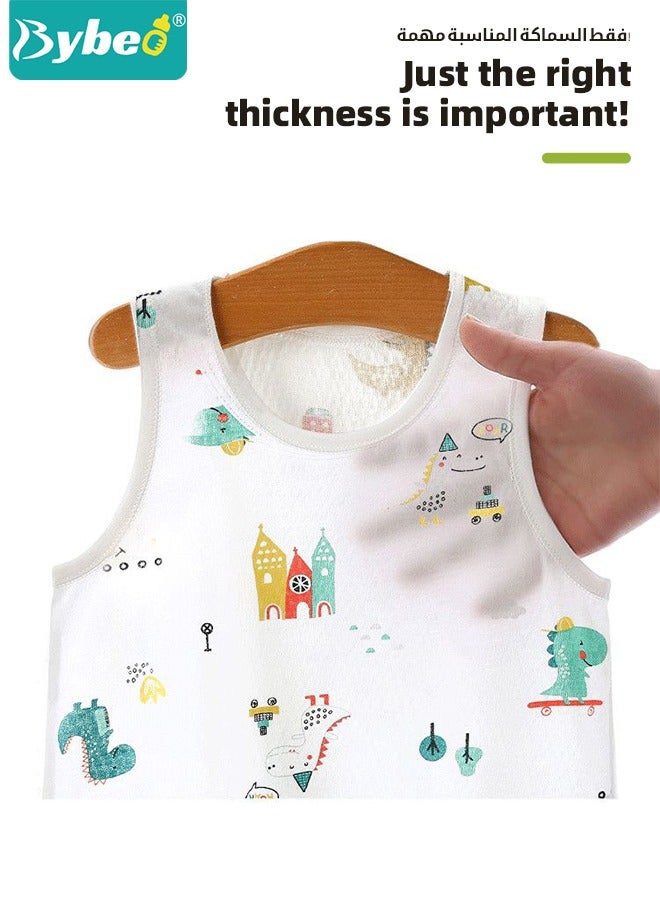 Bybeo 4 PCS Baby Clothes Set, Round Neck Sleeveless Printed T-Shirt + Elastic Waist Potty Training Underwear for Boys and Girls - Image 3