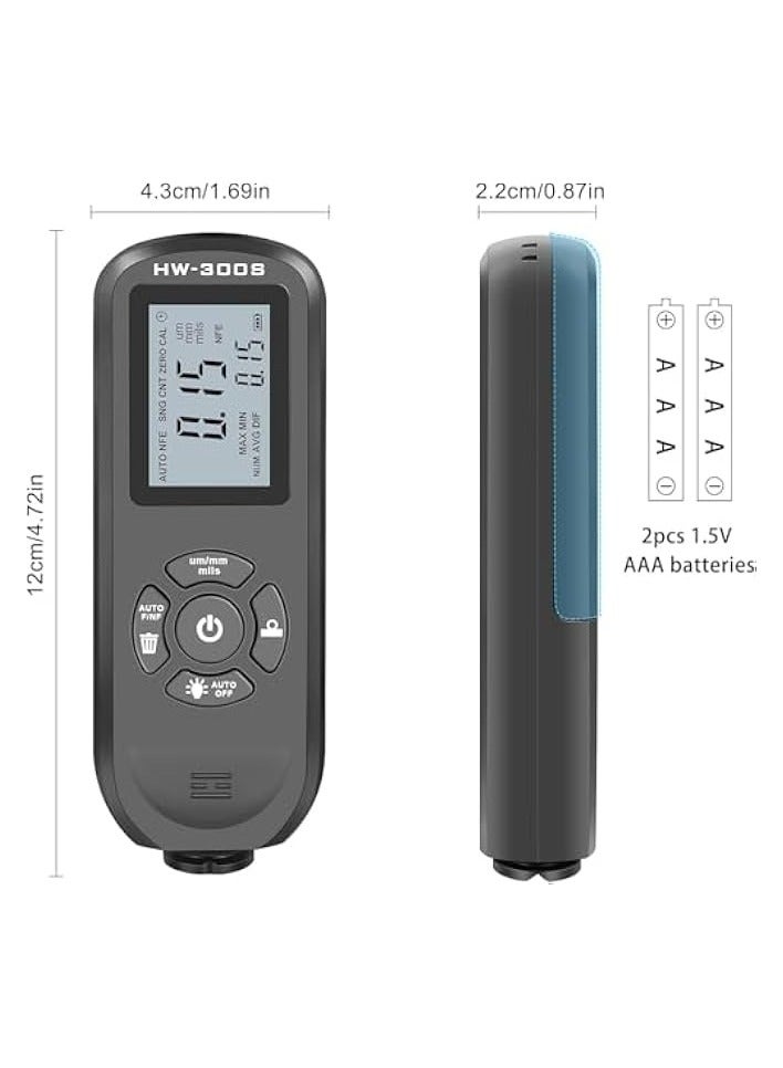 PROMASS Car Paint Tester Coating Thickness Gauge with Digital LCD Backlight Display Coating Depth Measuring Paint Depth - Image 4