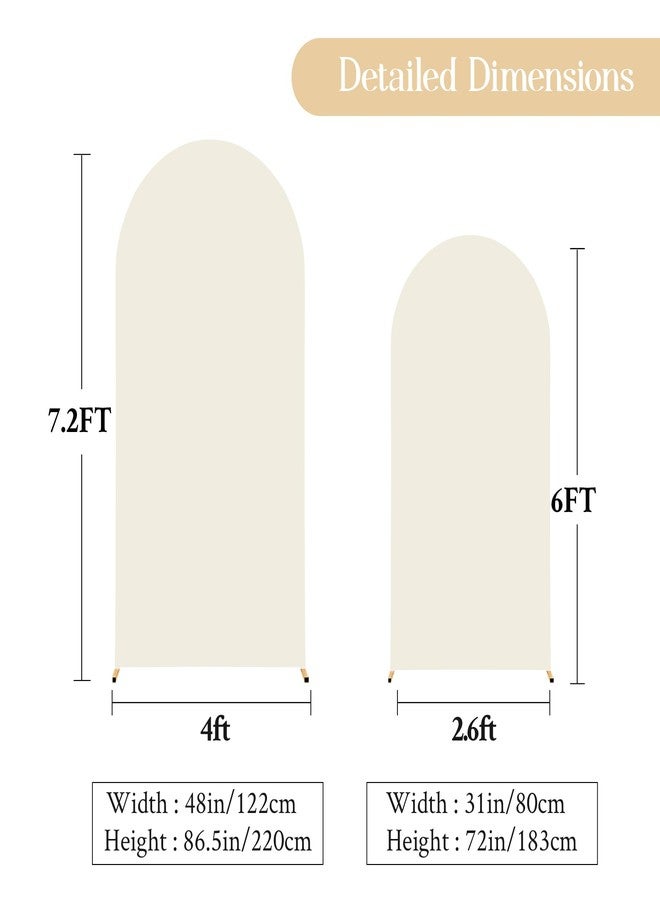 HB HBB MAGIC Beige Arch Backdrop Cover Set of 2 Beige Arch Cover 7.2 and 6ft Wedding Arch Cover Stretchy Backdrop Bridal Baby Shower Birthday Party Arches Stand Covers Spandex - Image 4
