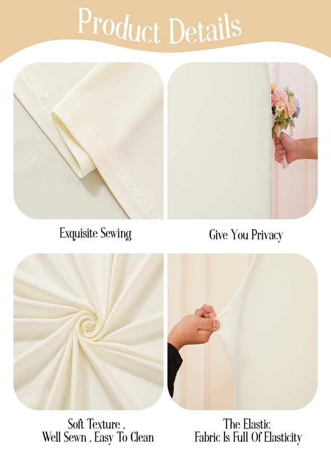 HB HBB MAGIC Beige Arch Backdrop Cover Set of 2 Beige Arch Cover 7.2 and 6ft Wedding Arch Cover Stretchy Backdrop Bridal Baby Shower Birthday Party Arches Stand Covers Spandex - Image 5