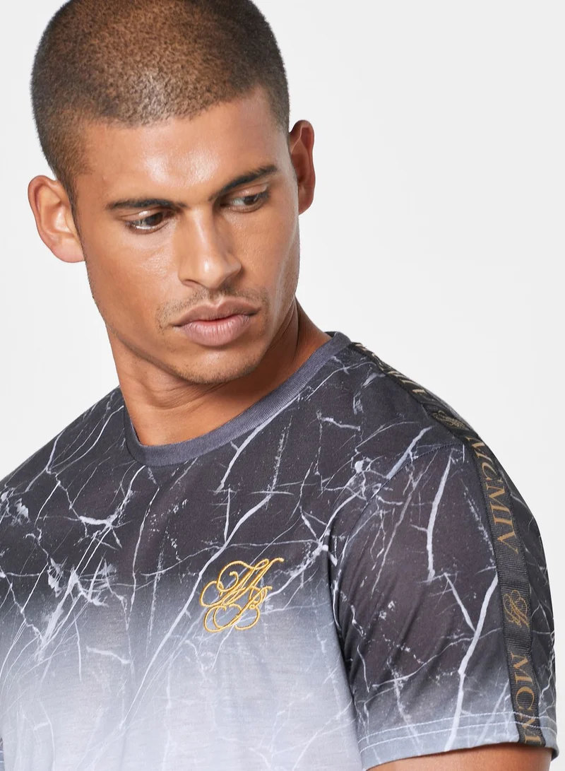 BURTON Marble Print Faded Crew Neck T-Shirt