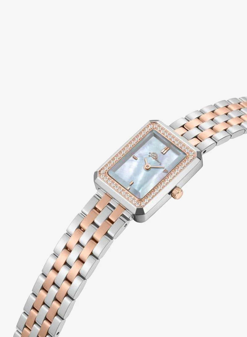 بوليس Uloya Silver Dial Stainless Steel Bracelet Analog Watch for Women, 21.7mm