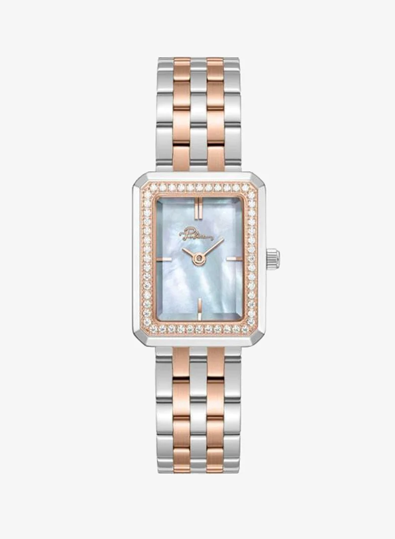 بوليس Uloya Silver Dial Stainless Steel Bracelet Analog Watch for Women, 21.7mm