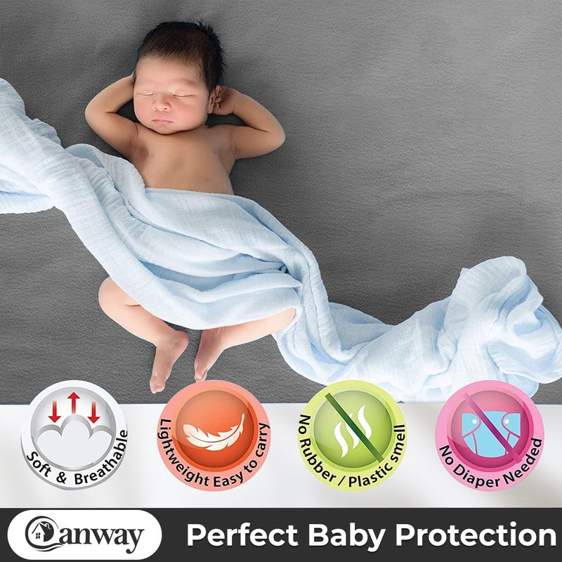CANWAY 1 Piece Absorbent Waterproof Mattress Protector Sheet for Babies - Quick Dry, Washable (70x50 cm, Small, Grey) - Image 5