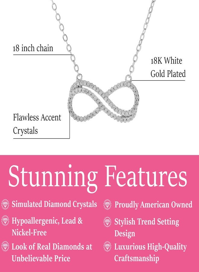 Cate & Chloe Tansy 18k White Gold Pendant Necklace with Simulated Diamond Crystals, Elegant Jewelry for Women, Gift for Her - Image 2