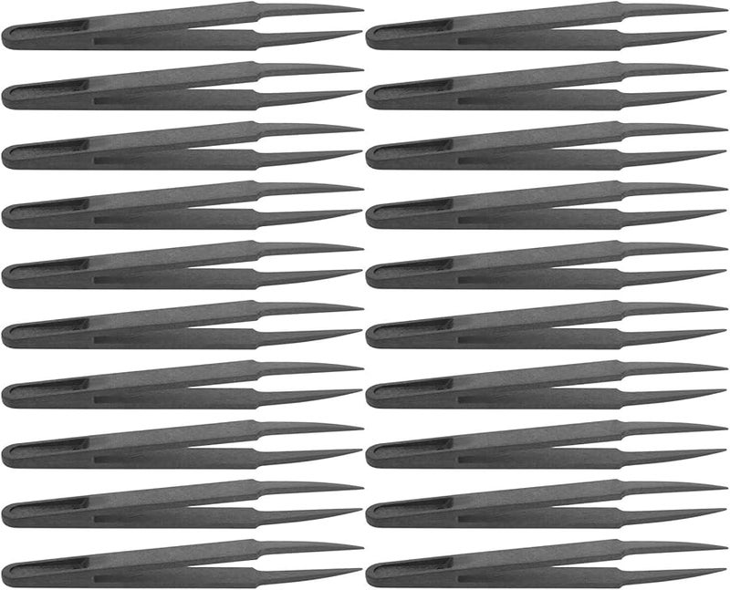 Carbon Fiber Anti Static Tweezers 20Pcs High Precision Industrial Repair Tools for Electronics - Image 1