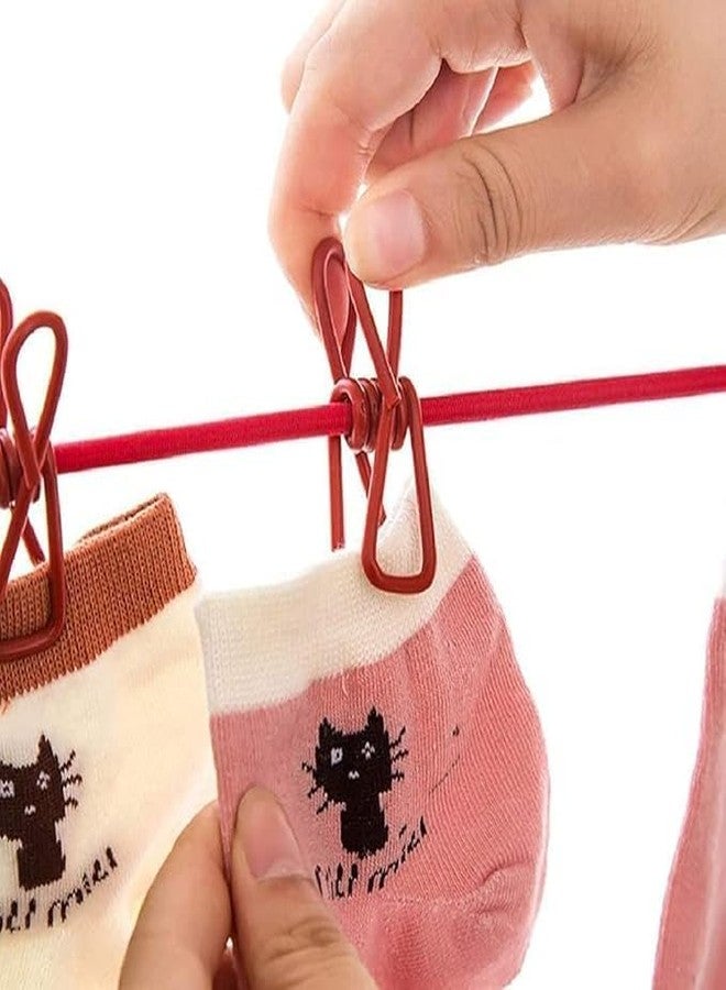 PulGos (Pack of 1)Retractable Cloth Drying Rope with 12 Metal Clips| Strong Elastic Clothes Hanging Rope Travel, Home & Outdoor | Kapde Sukhane Ki Rassi/ Wire | Multicolor | Adjustable & Easy to Carry - Image 5