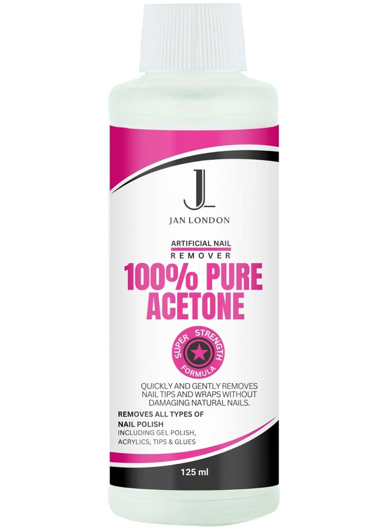 چان لندن جل مزيل طلاء الأظافر بالأسيتون النقي 100% من إيكان لندن، 125 مل