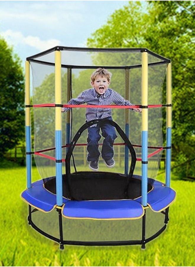 XIANGYU 5.5ft Trampoline Fitness Jump Indoor Children's Round Trampolines With Enclosure 140x140x160cm  - Image 1