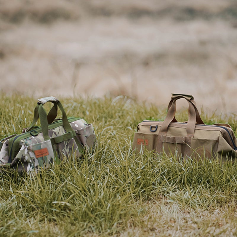 sundick Outdoor Tool Bag: Army Green Oxford Cloth With PVC Bottom, Water-resistant Durable - Wide Opening Tool Organizer Bag For Camping Outdoor Use - Image 4