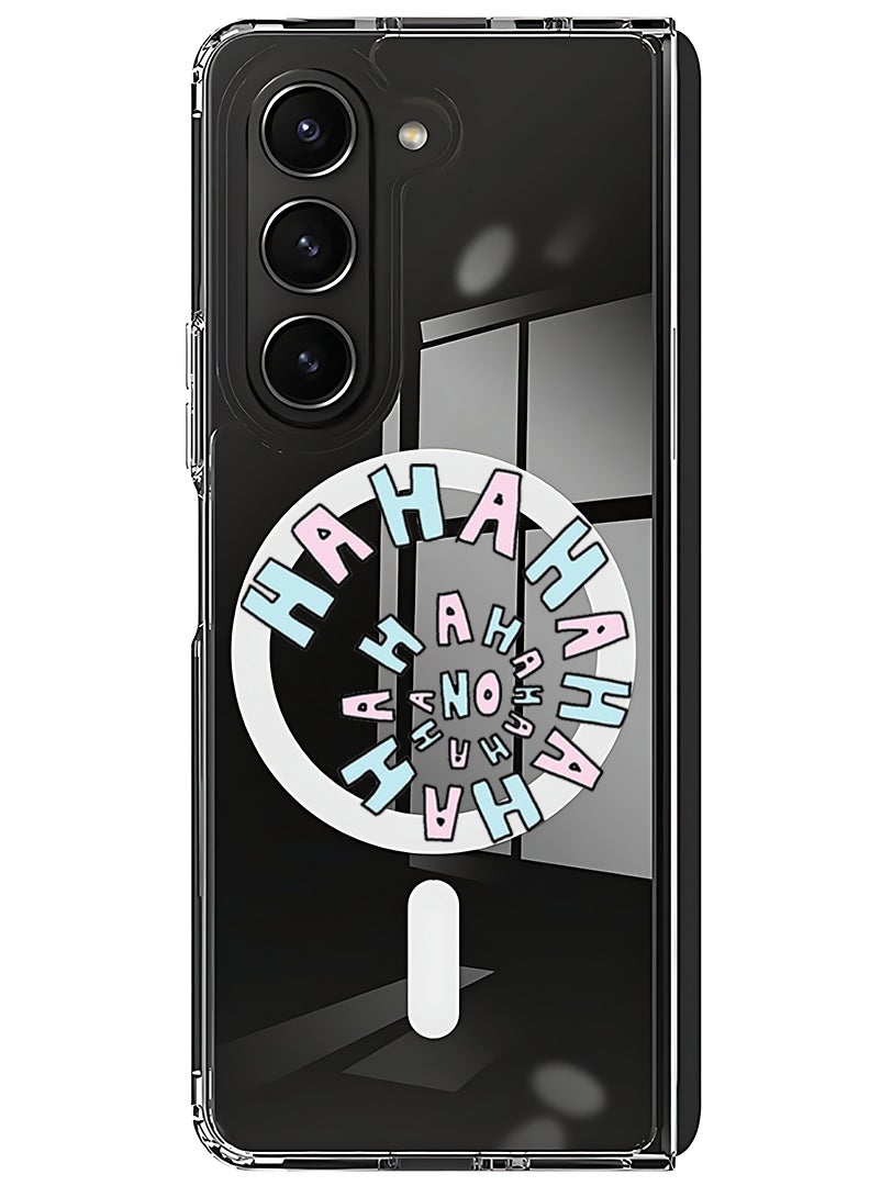 Theodor Magnetic Case for Samsung Galaxy Z Fold 5 Compatible with MagSafe Wireless Charging, Shockproof Phone Bumper Cover hahaha - Image 1