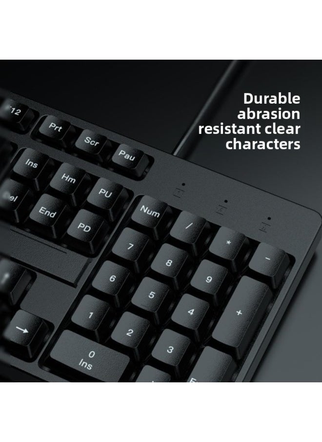 Generic - E-sports Game Wired Keyboard Keyboard Mouse Suit Mechanical Feel Desktop Laptop Office Mute Ear Wholesale-Color:Black Matte [sound/26-key No Conflict] Keyboard And Mouse Set *comes With Mouse Pad*two-year Warranty, Replace With One If Damaged - Image 1