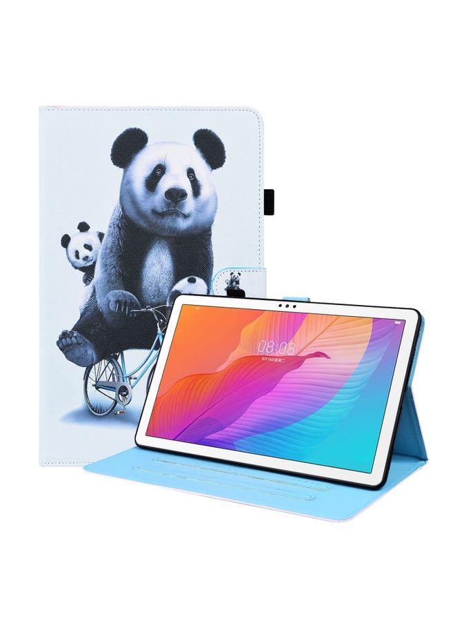 HuHa Case Cover For Huawei MatePad T 10 / T 10s / Honor Enjoy 2 10.1 Animal Pattern Horizontal Flip Leather Case with Holder & Card Slots & Photo Frame Cycling Panda 
