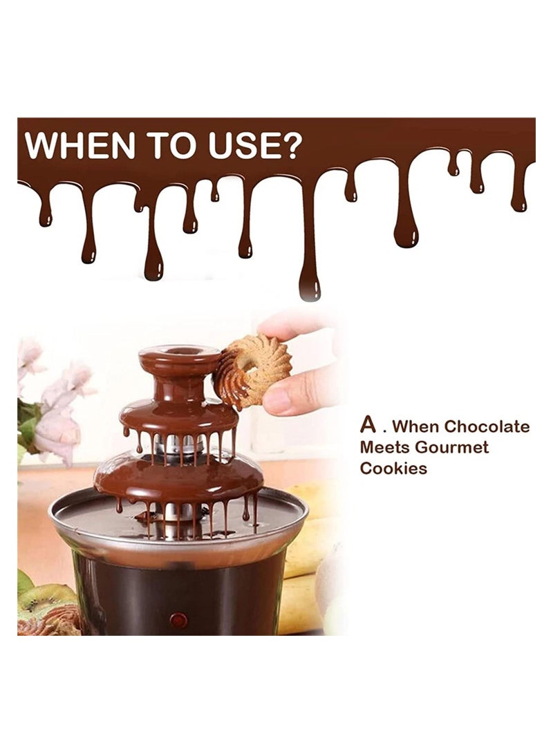 Generic 3 Tiers Mini Chocolate Fondue Fountain Electric Melting Machine Chocolate Fountain Mini Hot Chocolate Fondue Pot, Easy to Assemble, Perfect for Nacho Cheese, BBQ Sauce, Ranch, Liqueurs - Image 4
