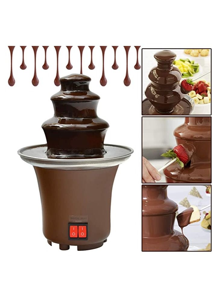 Generic 3 Tiers Mini Chocolate Fondue Fountain Electric Melting Machine Chocolate Fountain Mini Hot Chocolate Fondue Pot, Easy to Assemble, Perfect for Nacho Cheese, BBQ Sauce, Ranch, Liqueurs - Image 1