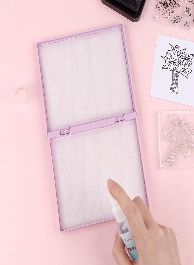 Briartw Stamp Scrubber for Stamps,Dual-Sided Stamp Cleaning Pad with Synthetic Bristles, 5.9x4.8 Inch Stamping Tool for Cleaning Cling & Foam & Clear & Rubber Stamps - Purple - Image 4