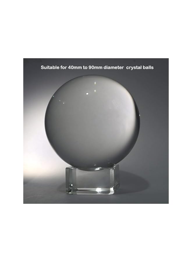 The Bros 2 Pack Square Clear Crystal Sphere Holder Ball Stand for Display 40 mm to 90 mm Crystal Balls Golf Ball Marbles - Image 3
