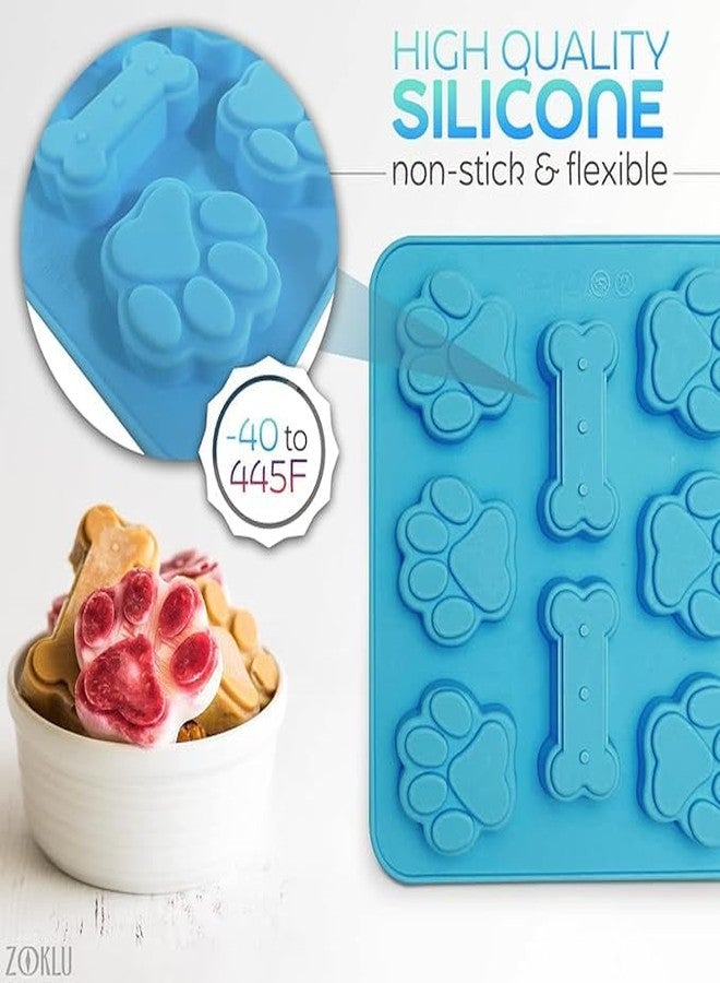 HUSAINI MART |8 Cvity Puppy Dog Paw and Bone Silicone Molds, Non-Stick Food Grade Silicone Molds for Chocolate, Candy, Jelly, Ice Cube, Dog Treats Pack of 1 - Image 3
