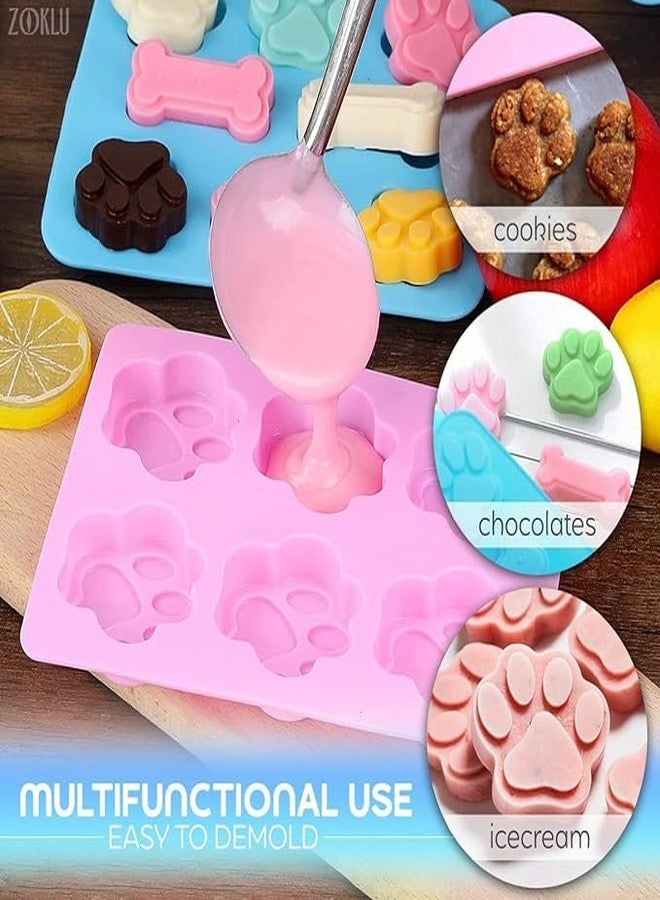 HUSAINI MART |8 Cvity Puppy Dog Paw and Bone Silicone Molds, Non-Stick Food Grade Silicone Molds for Chocolate, Candy, Jelly, Ice Cube, Dog Treats Pack of 1 - Image 4